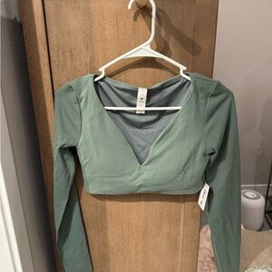 Lululemon Athletica Green Fitted Wrap Bodysuit